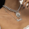 2021 Women Goth Angel Lion Head Pendant Necklace Sets For Women Big Chunky Chain Choker Steampunk Slytherin Jewelry Gift