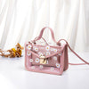 2022 Women Transparent Daisy Pattern Shoulder Bag Hardware Chain Strap Color Block Messenger Handbag Composite Tote