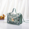 2022 Women Transparent Daisy Pattern Shoulder Bag Hardware Chain Strap Color Block Messenger Handbag Composite Tote