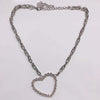2021 punk Rhinestone Heart Pendant Necklace hip hop jewelry women&#39;s  crystal pendant necklace accessories
