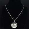 2022 Flower Tree of Life Necklace Women Silver Color Stainless Steel Statement Necklace Jewelry colares feminino N3091S02