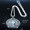 2022 Flower Tree of Life Necklace Women Silver Color Stainless Steel Statement Necklace Jewelry colares feminino N3091S02