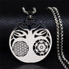 2022 Flower Tree of Life Necklace Women Silver Color Stainless Steel Statement Necklace Jewelry colares feminino N3091S02