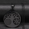 2022 Flower Tree of Life Necklace Women Silver Color Stainless Steel Statement Necklace Jewelry colares feminino N3091S02
