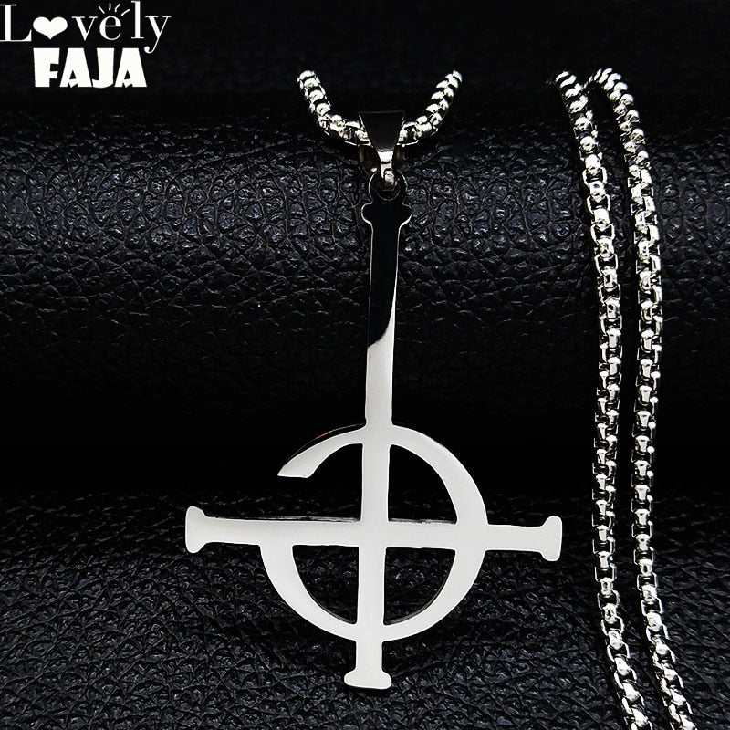 2021 Ghost BC nameless Stainless Steel Necklace Ghoul band Pope emeritus symbol Mask grucifix Poster Necklaces Jewelry N643S03