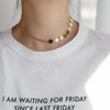 2021 Gold Titanium Steel smile Necklace  Cyber trendy human temperament clavicle chain