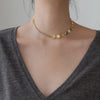 2021 Gold Titanium Steel smile Necklace  Cyber trendy human temperament clavicle chain