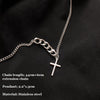 2021 Goth   Cross Pendant Long Necklace Men PunkTrendy Simple Titanium Stainless Steel Chain Mens Jewellery Gift