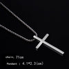 2021 Goth   Cross Pendant Long Necklace Men PunkTrendy Simple Titanium Stainless Steel Chain Mens Jewellery Gift