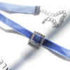 2021 Japan And South Kpop Blue Lace Velvet Wave Necklace Short Clavicle Chain For Woman Witcher Jewelry