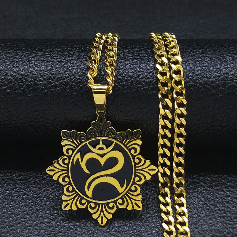 2022 Hamsa Hand Stainless Steel Necklaces Men Black Silver Color Necklaces Pendants Jewelry collier homme N18536