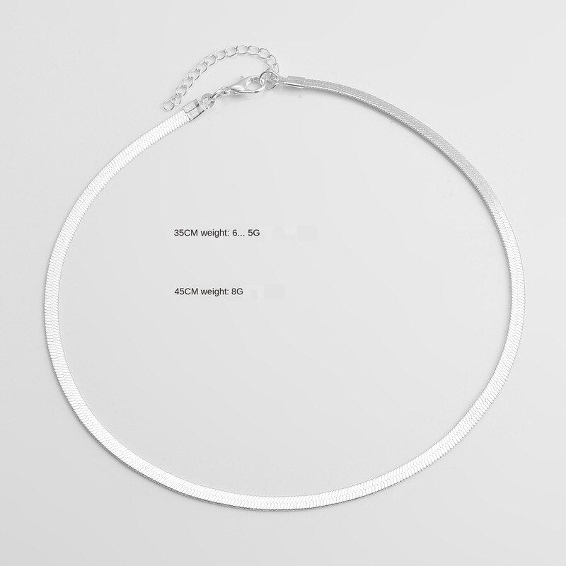 2021  Clavicle Blade Statement Women Gold Silver Color Stainless Steel Snake Choker Necklace Chain Jewelry