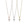 2021 High Quality S925 Sterling Pave AAA Cz Tiny Cute Cross Pendant Necklaces For Women Mini Charm Pendants Bijoux Jewelry