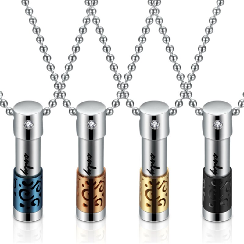 2022  Stainless steel cylindrical openable pendant necklace Crystal from Swarovskis 4 Colors Fit Women and Men