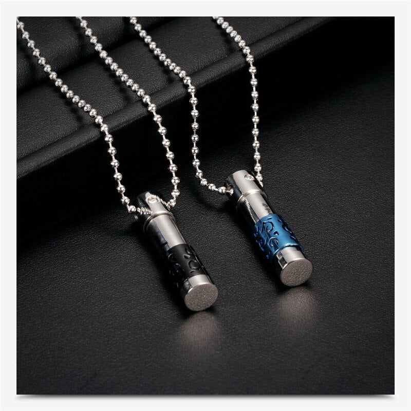 2022  Stainless steel cylindrical openable pendant necklace Crystal from Swarovskis 4 Colors Fit Women and Men