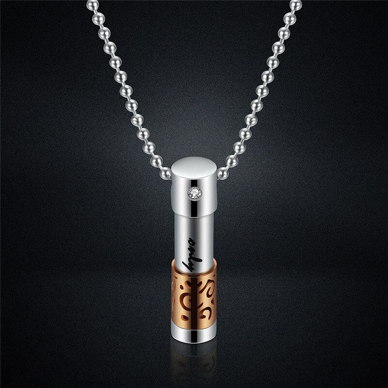 2022  Stainless steel cylindrical openable pendant necklace Crystal from Swarovskis 4 Colors Fit Women and Men