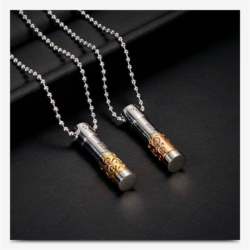 2022  Stainless steel cylindrical openable pendant necklace Crystal from Swarovskis 4 Colors Fit Women and Men