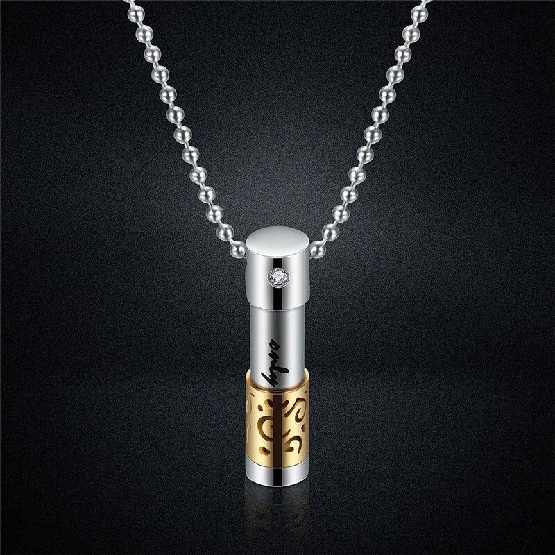 2022  Stainless steel cylindrical openable pendant necklace Crystal from Swarovskis 4 Colors Fit Women and Men