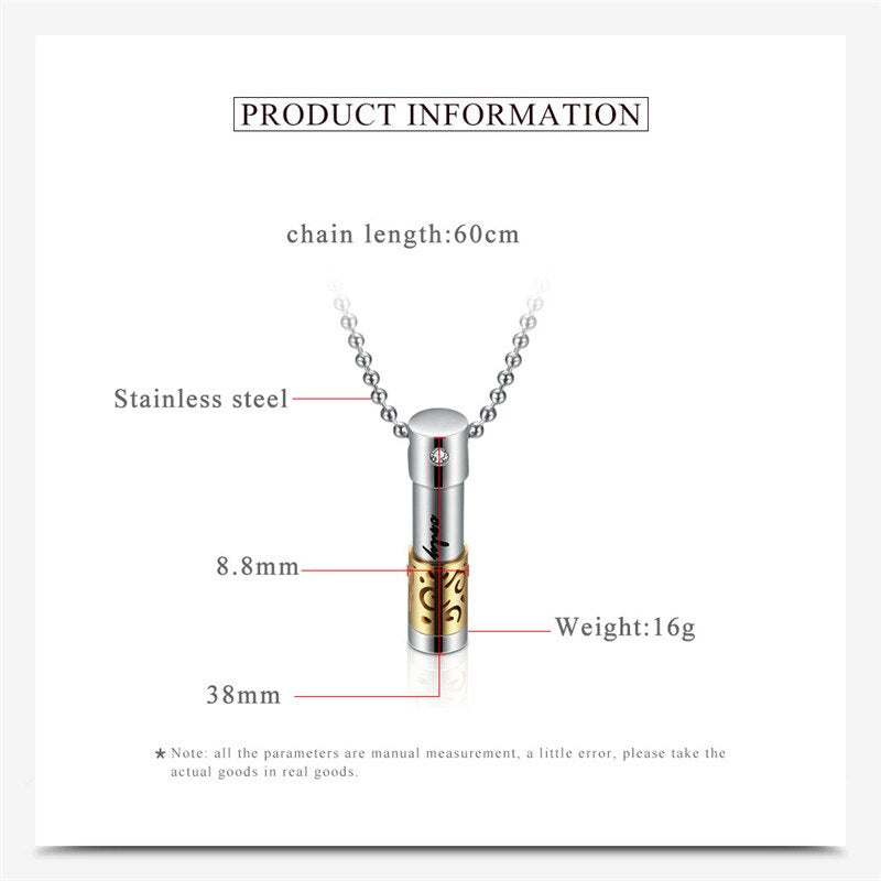 2022  Stainless steel cylindrical openable pendant necklace Crystal from Swarovskis 4 Colors Fit Women and Men