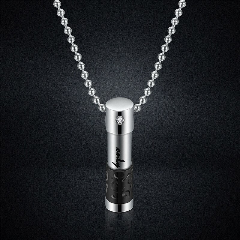 2022  Stainless steel cylindrical openable pendant necklace Crystal from Swarovskis 4 Colors Fit Women and Men