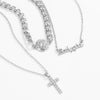 2021 Hip Hop Portrait Chunky Chain Choker Necklaces Women Punk Goth Letter Babygirl Crystal Cross Pendant Necklace Set Jewelry
