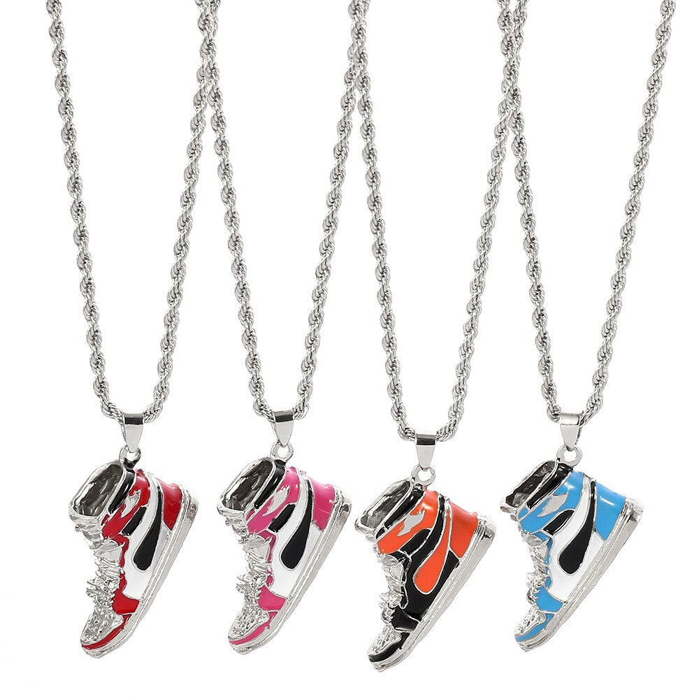 2022 Hip-Hop Sneaker Pendant Necklace Cool Collar Male Street Style Rapper Cute Necklace For The Year Gift