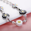 2021 Hip Hop sunflower Smile Face Pearl Choker Necklace for Women Men daisy Punk Neck Chain Clavicle Chain korean Collar