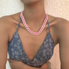 2021 Hiphop Exaggerated Multicolor Resin Thick Chain Choker Necklace Pink Necklaces For Women Punk Jewelry Gifts Drop Shipping