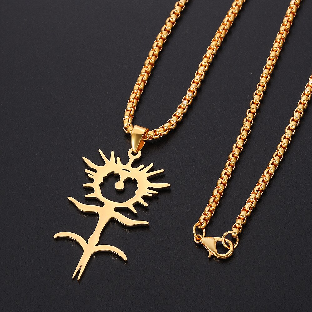 2021 Horrible Ghostemane Necklace Men Women Gold Silver Color Stainless Steel Piranha Ghost Pendant  Jewelry Gifts