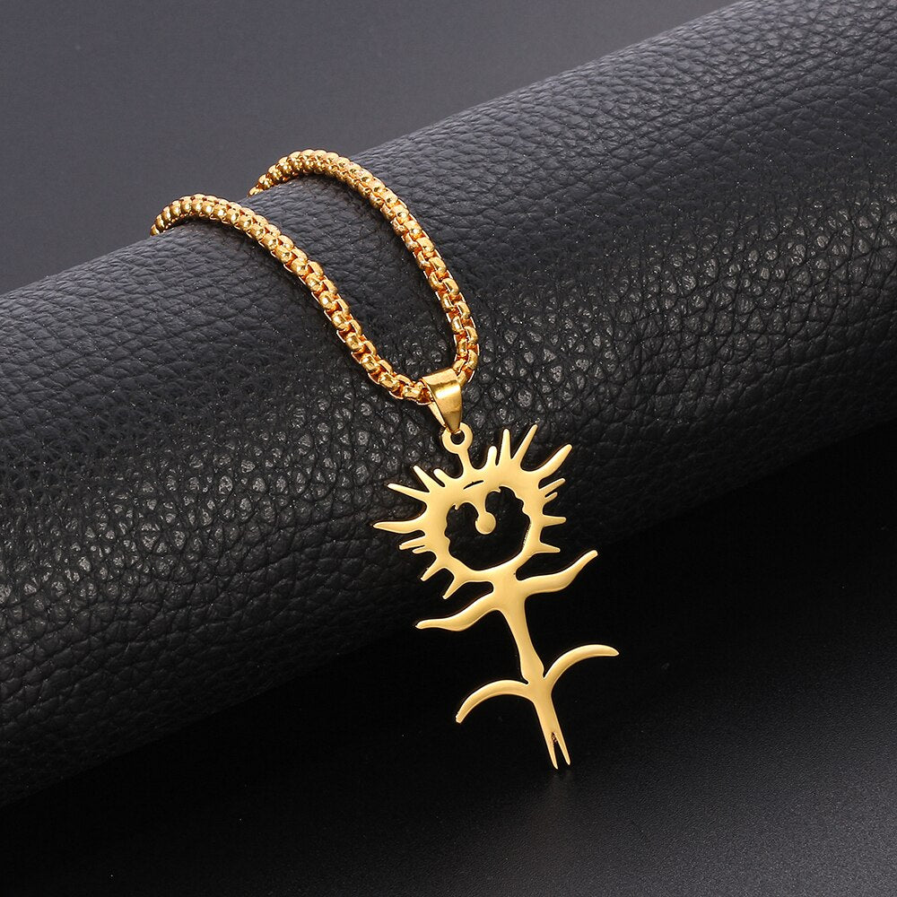 2021 Horrible Ghostemane Necklace Men Women Gold Silver Color Stainless Steel Piranha Ghost Pendant  Jewelry Gifts