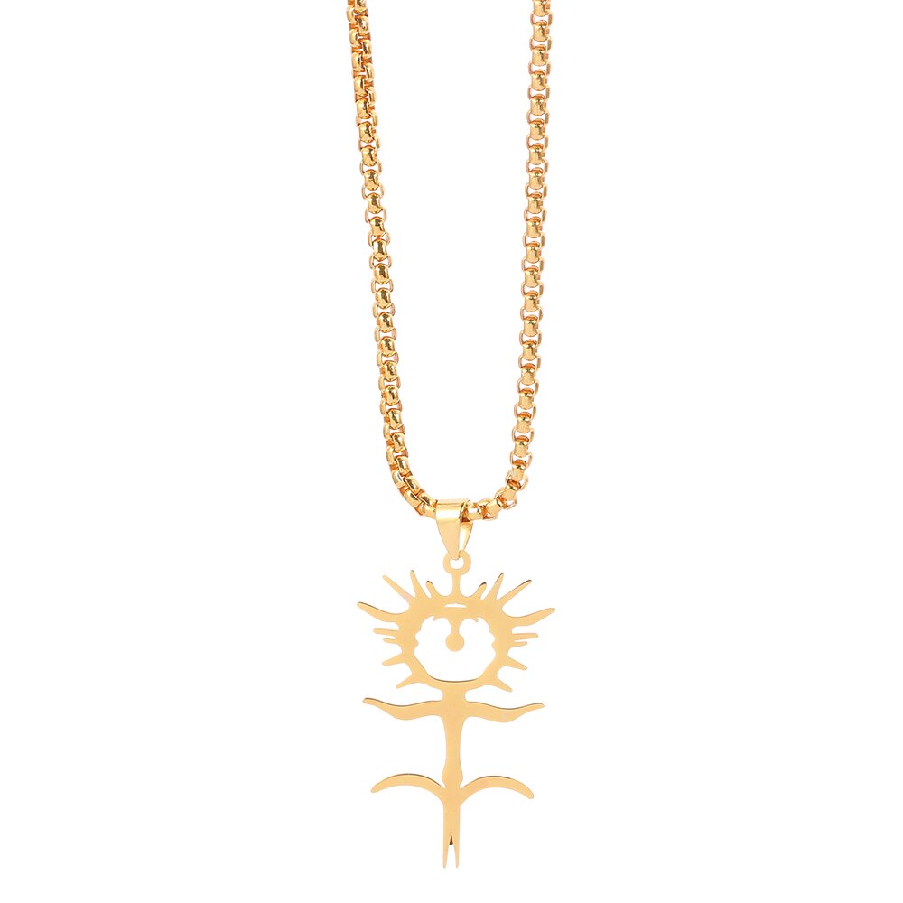 2021 Horrible Ghostemane Necklace Men Women Gold Silver Color Stainless Steel Piranha Ghost Pendant  Jewelry Gifts