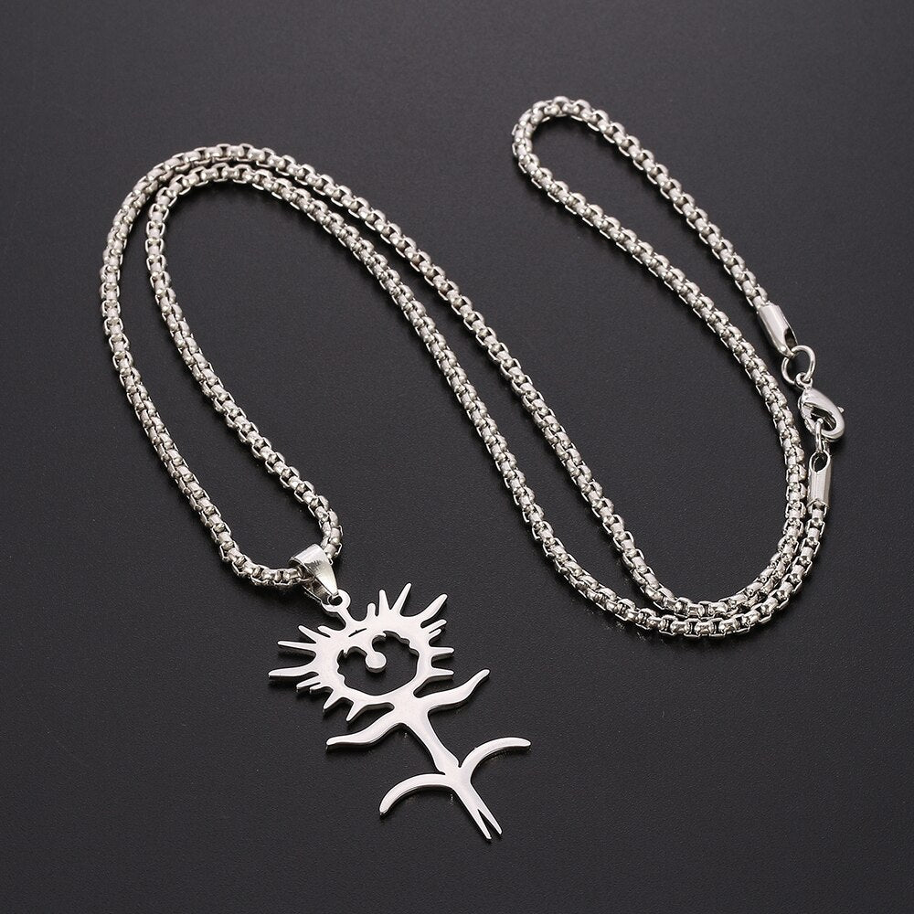 2021 Horrible Ghostemane Necklace Men Women Gold Silver Color Stainless Steel Piranha Ghost Pendant  Jewelry Gifts