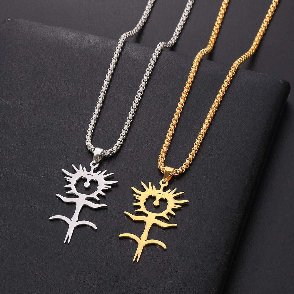 2021 Horrible Ghostemane Necklace Men Women Gold Silver Color Stainless Steel Piranha Ghost Pendant  Jewelry Gifts