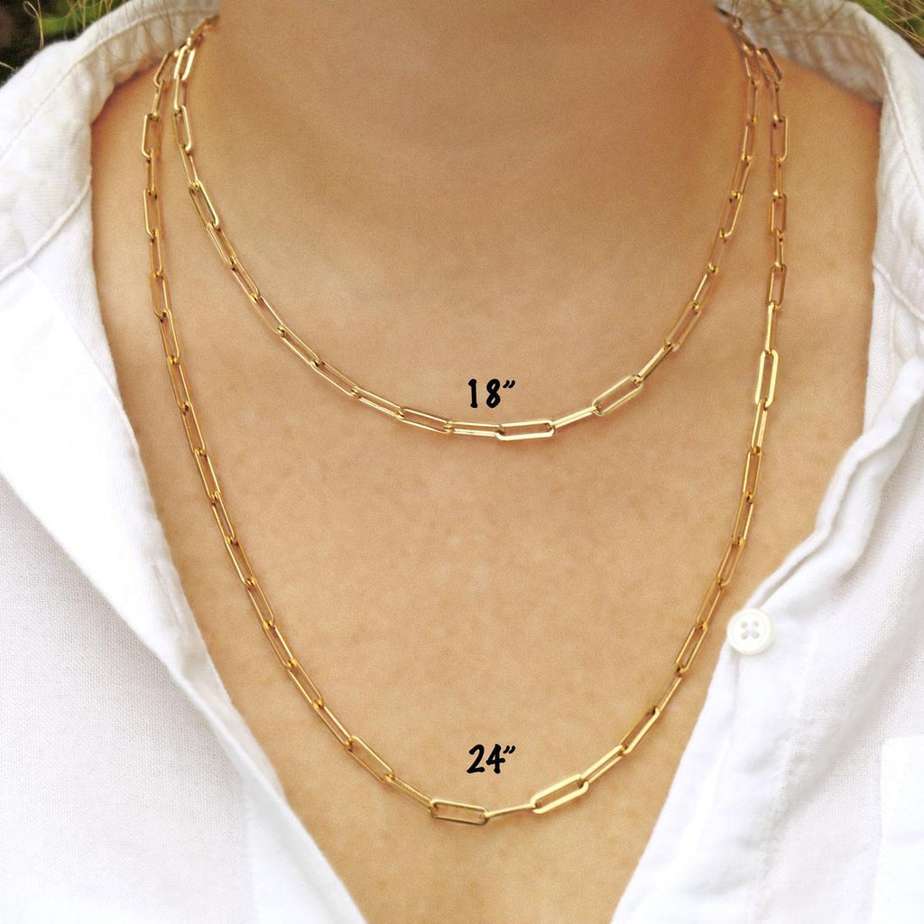 2021 Paperclip Link Chain Women Necklace Stainless Steel Gold Color Chain Necklace For Women Men Jewelry Gift
