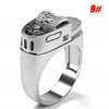 2021    Hip-hop Punk Gothic Lighter Rings Biker Silver Polishing Silver Plated Men Ring Cigarette Lighter Cool Ring