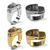 2021    Hip-hop Punk Gothic Lighter Rings Biker Silver Polishing Silver Plated Men Ring Cigarette Lighter Cool Ring