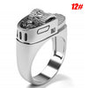 2021    Hip-hop Punk Gothic Lighter Rings Biker Silver Polishing Silver Plated Men Ring Cigarette Lighter Cool Ring