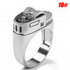 2021    Hip-hop Punk Gothic Lighter Rings Biker Silver Polishing Silver Plated Men Ring Cigarette Lighter Cool Ring