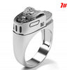2021    Hip-hop Punk Gothic Lighter Rings Biker Silver Polishing Silver Plated Men Ring Cigarette Lighter Cool Ring