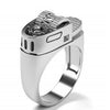 2021    Hip-hop Punk Gothic Lighter Rings Biker Silver Polishing Silver Plated Men Ring Cigarette Lighter Cool Ring