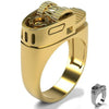2021    Hip-hop Punk Gothic Lighter Rings Biker Silver Polishing Silver Plated Men Ring Cigarette Lighter Cool Ring