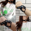 2021 Punk Harajuku Collar Choker Necklace Kit head PU Leather Choker Punk Goth Handmade Neck Bracelet Jewelry