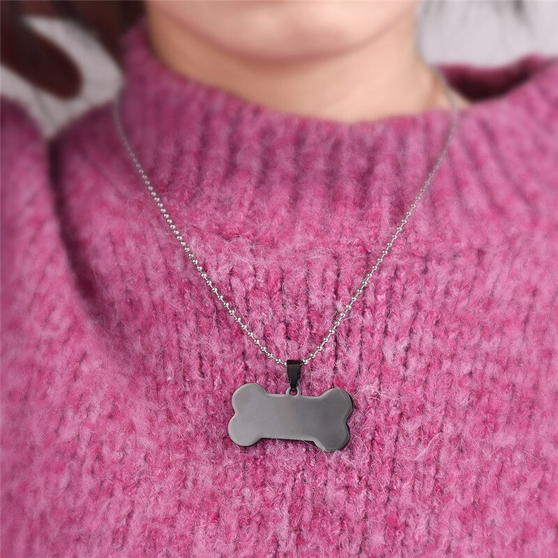 2022 Fine Jewelry Crystal from Swarovskis 3 Colors Stainless Steel Bone Glossy Metal Pendant Necklace Fit Unisex