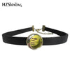 2021 Shrek Donkey Leather Choker Necklace Glass Cabochon Dome Pendants Jewelry for Cos Girls