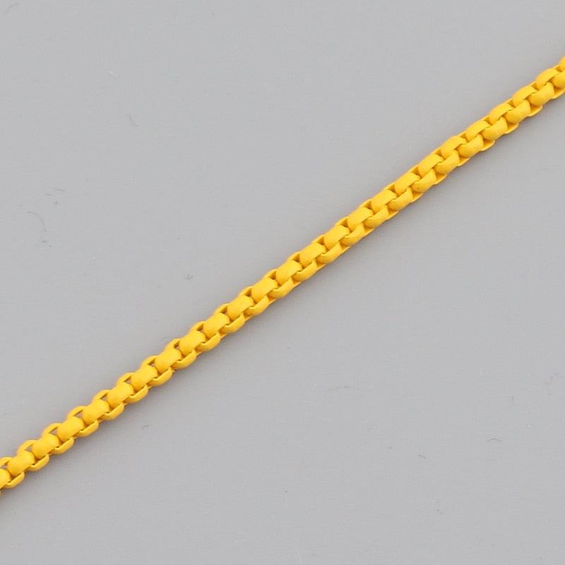 2021 Statement Copper Enamel Boho Rainbow Color Box Chain Choker Necklace For Women Girl Collier femme Summer Bijoux