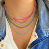 2021 Statement Copper Enamel Boho Rainbow Color Box Chain Choker Necklace For Women Girl Collier femme Summer Bijoux