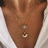 2021 Jewelry Gifts Women Fan Shape Eyes Pendant Necklace