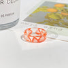 2021 Korea Colorful  Resin Fruit Ring Set Metal Geometric Irregular Open Rings for Women Party Wedding Jewelry Ring Set