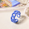 2021 Korea Colorful  Resin Fruit Ring Set Metal Geometric Irregular Open Rings for Women Party Wedding Jewelry Ring Set
