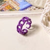 2021 Korea Colorful  Resin Fruit Ring Set Metal Geometric Irregular Open Rings for Women Party Wedding Jewelry Ring Set